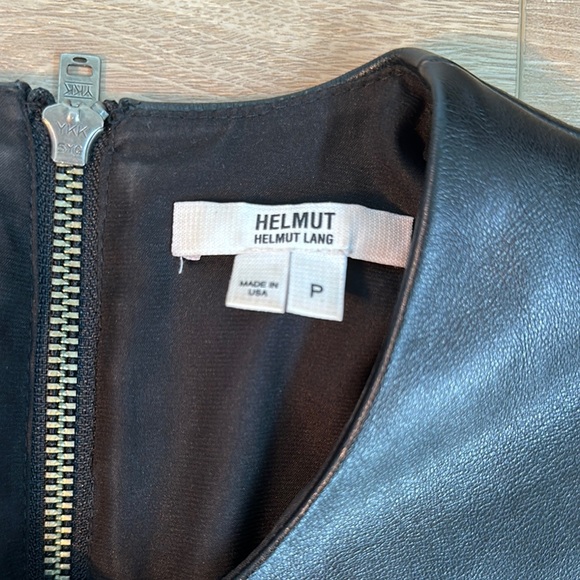 Helmut Lang Black Leather Combo Dress Long Sleeve Night Out - Picture 2 of 10